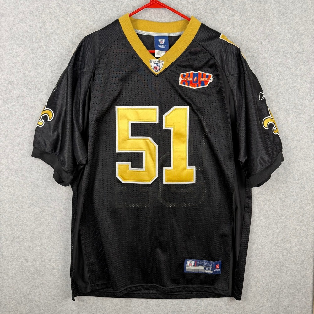 Reebok NFL New Orleans Saints Jonathan Vilma Super Bowl XLIV Jersey Black 54
